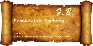 Frankovits Barbara névjegykártya
