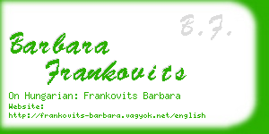 barbara frankovits business card